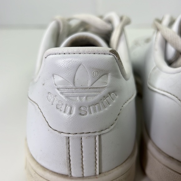 Adidas Stan Smith White Leather Sneakers  Men's 6 ½ Women's 8 - Picture 4 of 9